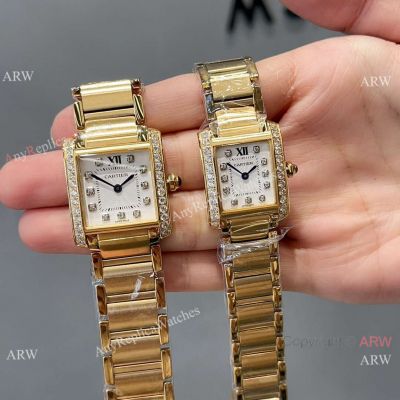 Best Quality Cartier Tank Francaise watches Yellow Gold Gem-set